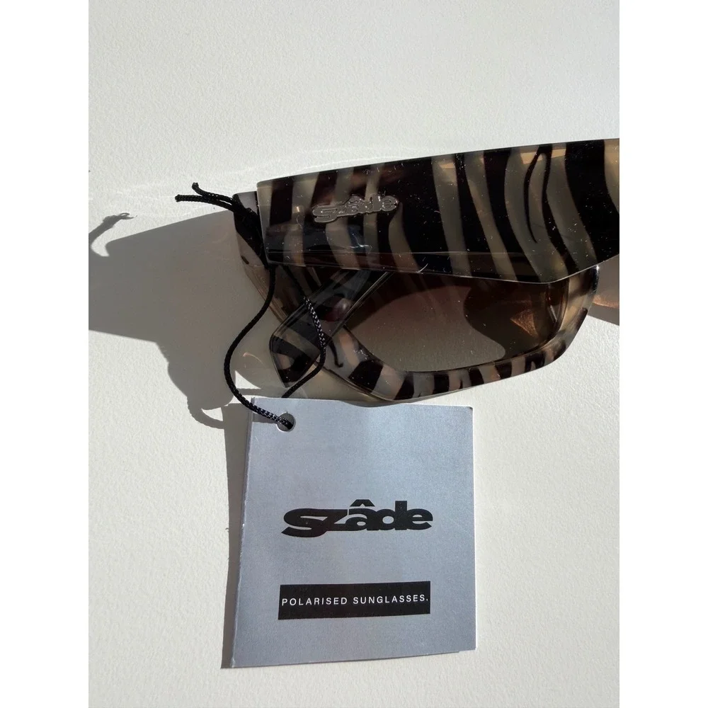 Szade Zebra Hustler Brown Polarized‎ Sunglasses Y2K 90s Cade Cat 2 Polarised